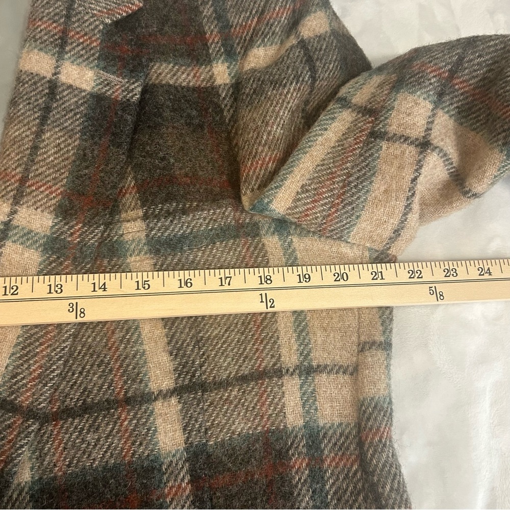 Vintage 80s Lands End Charter Collection Wool Plaid Sport Coat 43L Preppy - Picture 7 of 13